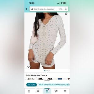 Floral pajama romper